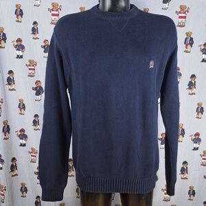 Vintage Tommy Hilfiger Navy Blue tight knit casual preppy pullover sweater